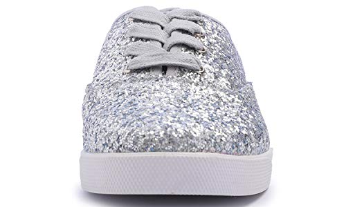 FEVERSOLE Women's Fashion Dress Sneakers Party Bling Casual Flats Embellished Shoes2