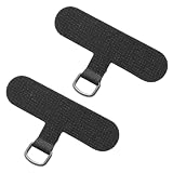 2 Piece Adhesive Phone Tether Tab for Lanyards – Black