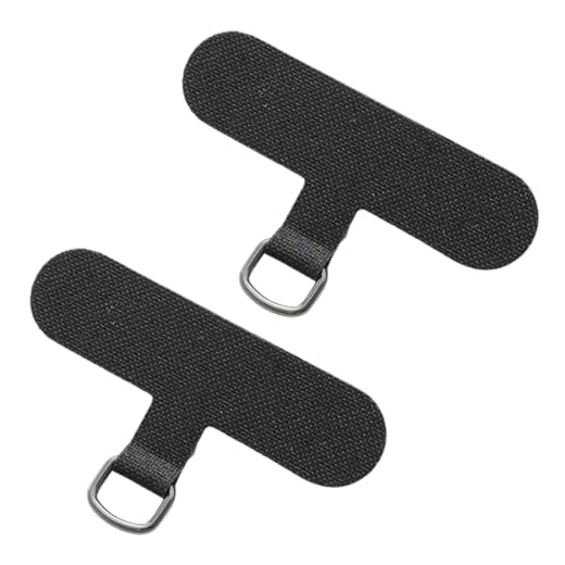 2 Piece Adhesive Phone Tether Tab for Lanyards - Black
