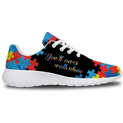 Men's Women's Tennis Shoes Autism Awareness Walking Sneakers Comfortable Running Shoes3