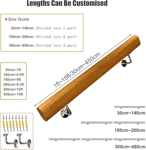 Rambarde de sécurité escalier bois 70cm pour couloir et terrasse
