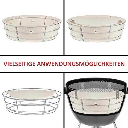 BBQ-Toro Sistema de cocción universal flexible para barbacoa esférica, kit de caja de ahumado para parrilla esférica de 57 cm de diámetro, accesorio de barbacoa de acero inoxidable con piedra para - imagen 4