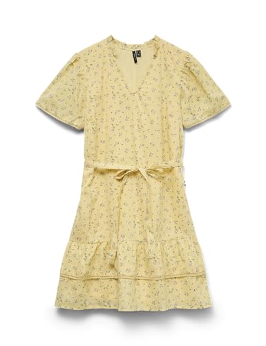 Robe courte en dentelle jaune pâle Vero Moda XL, la solution confort pour sublimer vos formes