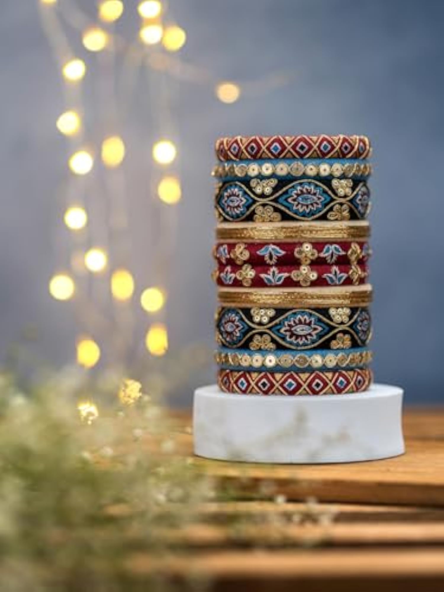 Handcrafted Cotton Thread Bangle Set for Women & Girls, 10 Bangles