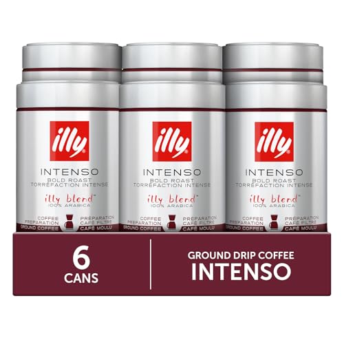 Image of illy Ground Drip Coffee, Intenso Dark Roast, 8.8 oz, 6 Pack