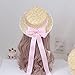 HEYXI Straw Hat Women TeaParty Sunhat Bows Straw Hat Ribbon Straw Hat Straw Beachs Hat Sunhat Red