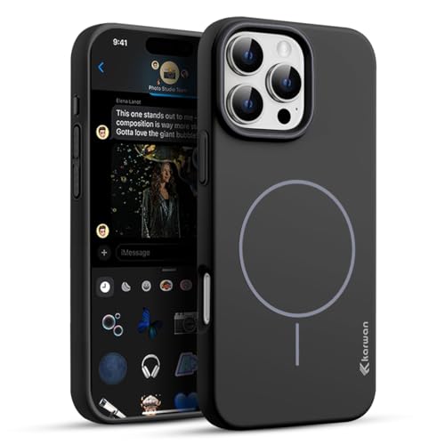 Image of KARWAN️Magnetic Ultra Slim-Fit Back Case Cover for iPhone 16 Pro Max |Hard PC Case Cover| Ultra-Thin & Light Weight with [Ultra Premium Feel] Case for iPhone 16 Pro Max (Black)