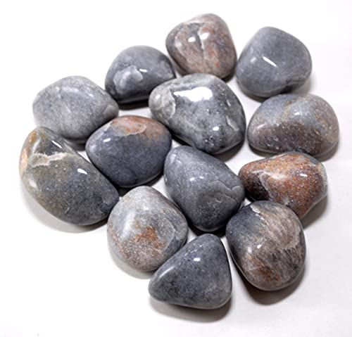 Image of Grey Pebbles for Decoration and Pebbles for Plants Pots, Table Decor, Home Decor, Vase Fillers - Decorative Pebbles Stones (1.9 Kgs, Grey Pebbles)
