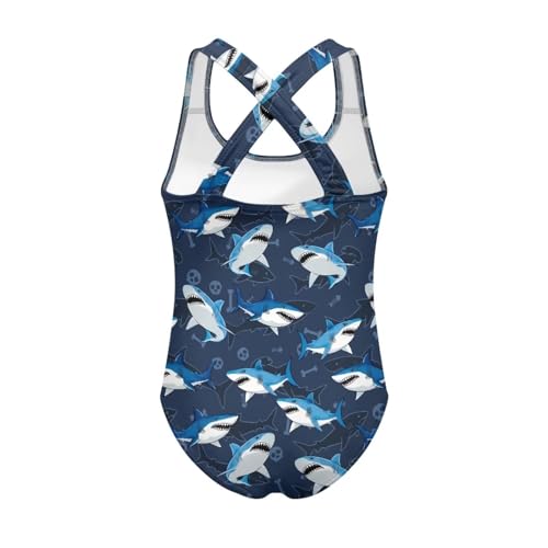 Image of Girls One Piece Swimsuits Quick Dry Beach Bathing Suit Crossback Swimwear 5-14 Years