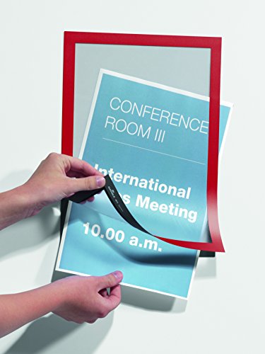 Durable Self-Adhesive Magnetic Duraframe Document Sign Holder, Letter-Size 8-1/2" X 11", Red, 2 Pack (476803) #TOP5