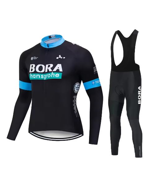 Conjunto de ropa de ciclismo para hombre, manga larga, con cremallera, bolsillo, pantalones de ciclismo acolchados en 3D, Tz-0329, Small