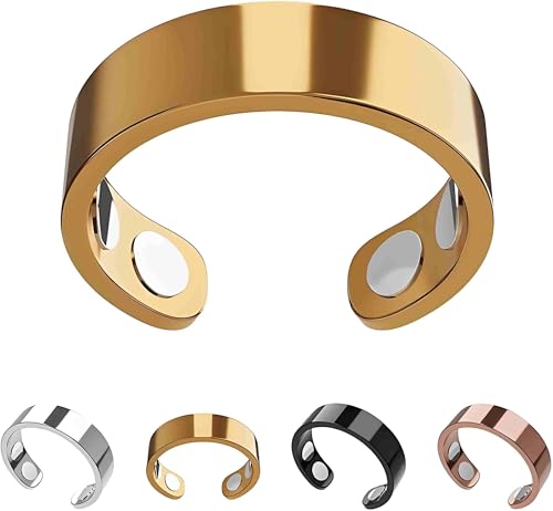 EverCalm Menopause Ring | Adjustable Wellness Ring for Women | Skin-Friendly Lightweight Acupressure Inspired Accessory | Stylish Versatile Menopause Companion for UK Women (Gold)