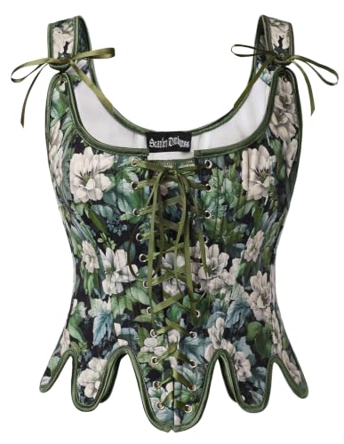 Image of Scarlet Darkness Corset Tops for Women Floral Renaissance Bustier Bodice