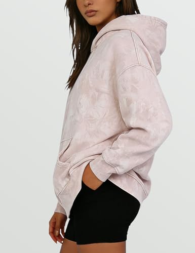 Image of Dsewpaur Camo Hoodie For Women Oversized Long Sleeve Drop Shoulder Fleece Hooded Sweatshirt Pullover With Pocket Outfits