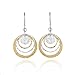 Two Tone Circle and Disc Earring 925 Sterling Silver & 14k Gold Filled Dangle Earrings