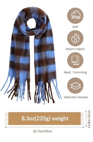 Passionbility Women's Winter Scarfs, Mohair Vintage Scarf for Women and Men, Large Chunky Scarf Cashmere Feel Blanket Wrap3