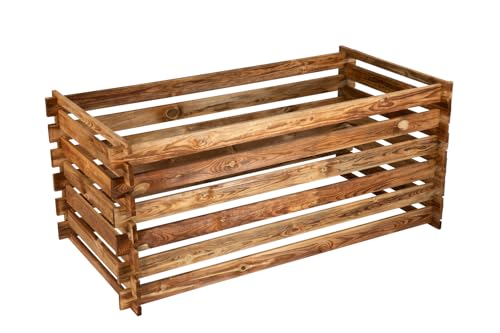Komposter Kompostbehälter Holzkomposter Hochbeet Garten 140x70x60 cm Werth-Holz