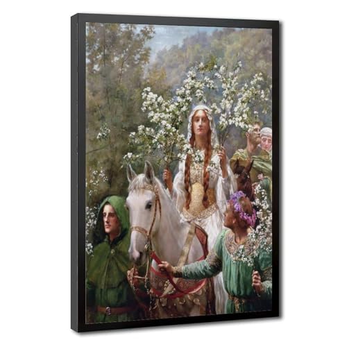 Fleurs Guenièvre affiches sur toile cadre à suspendre John Collier