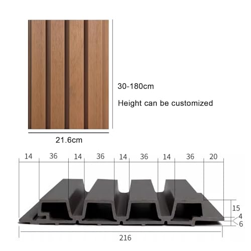 Paneles acústicos de listones de madera – Valla de jardín de privacidad para exteriores y rejilla decorativa de panel de pared para patio y patio trasero