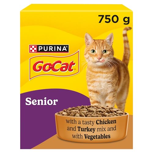 GO-CAT Senior Chicken and Turkey Dry Cat Food 750g