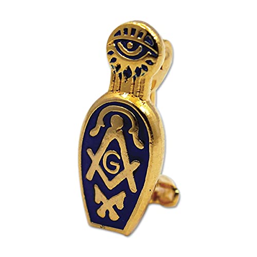 Widow's Slipper Masonic Lapel Pin - [Blue & Gold][5/8'' Tall]