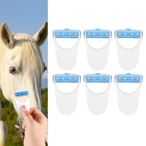 Portátil 6 PCs Clippers de Cavalos Descartáveis ​​com Tampas de Proteção, Ferramentas Leves de Limpe