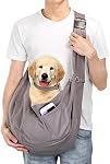 AGPTEK Porte-chiens Sac à épaule, Porte-cheaux pour chiens et chats, Porte porte-chien sans main, Porte -chien sécurisé, Plus grand pour les chiens moyens et les chats, charge maximale 13 kg