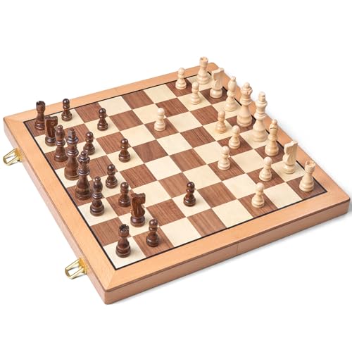 Set de ajedrez magnético de madera plegable de 15 pulgadas miniatura 4