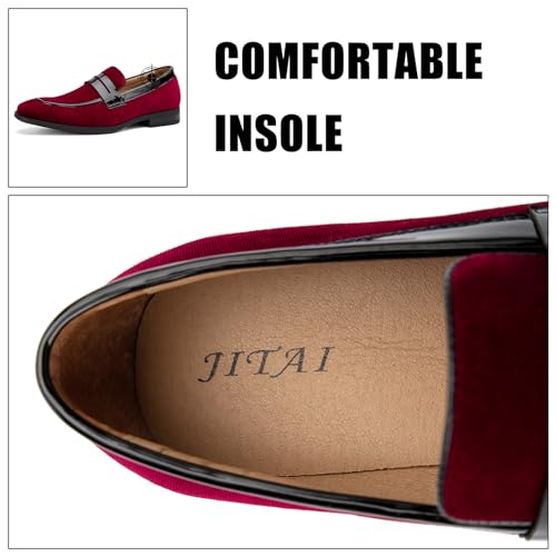 Image of JITAI Mens Velvet Loafers Dress Shoes Loafers for Men Tuxedo Suit Shoes