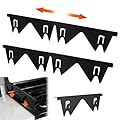 Stainless Steel Stove Gap Covers (2 Pack), Stove Gap Filler for Kitchen Oven Counter Side Gap, Retractable & Adjustable Length 13.8" to 27.5", Heat Resistant, Easy Clean Range Trim Kit, Black