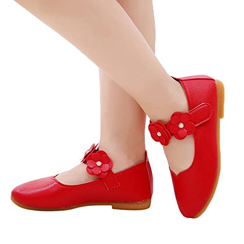 Girls Low Heel Shoes PU Dress Shoes for Wedding Toddler Girls Close Toe Sandals Ankle Strap Flower Water Shoes Toddler2