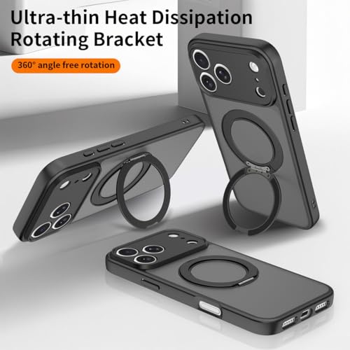 Image of Magnetic Case for iPhone 17 Pro Max With Magnetic Ring Stand, [Compatible with Magsafe] [Military Grade Drop Protection] Shockproof Phone Cover for iPhone 17 Pro Max Full Camera Protection 6.9 inch Black