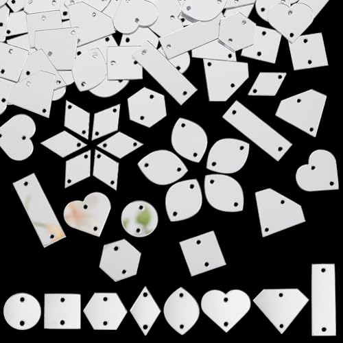 Cuentas de espejo acrílicas para coser PH PandaHall, mini mosaicos irregulares, 240 piezas 8