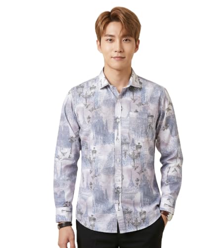Image of UNM Men's Printed, Slim Fit, Casual Shirt.