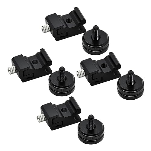 CIYODO Multi-Function Camera Tripod Screw Adapter Set 1/4 Inch Threaded Shoe Mount Hot Shoe Interface Aluminum Alloy Compatible
