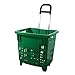 Kosz sklepowy 55 litrów na kółkach Koszyk na zakupy z tworzywa ABS, mobilny, kolor zielony