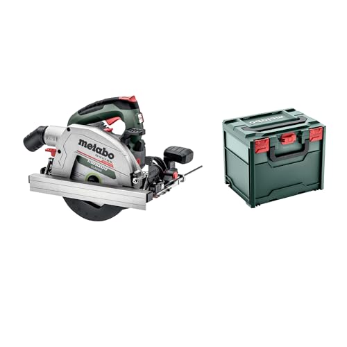 metabo Akku-Handkreissäge KS 18 LTX 66 BL - 18 V, 66 mm Schnitttiefe, 165 mm Sägeblatt-Ø, 4800 U/min - LED-Arbeitslicht, bürstenloser Motor, Aluminium-Bodenplatte - Inkl. metaBOX 340 und Zubehör