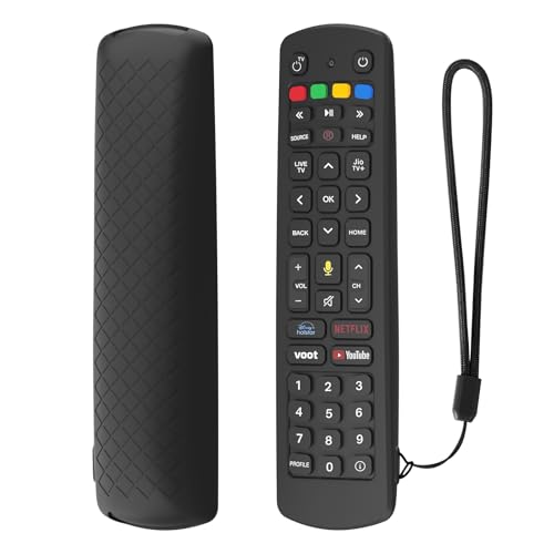 Image of RAYA Silicone Cover Compatible with Jio Tv Set Top Box Remote Protective Case with Lanyard [ Remote NOT Included ] (Black)