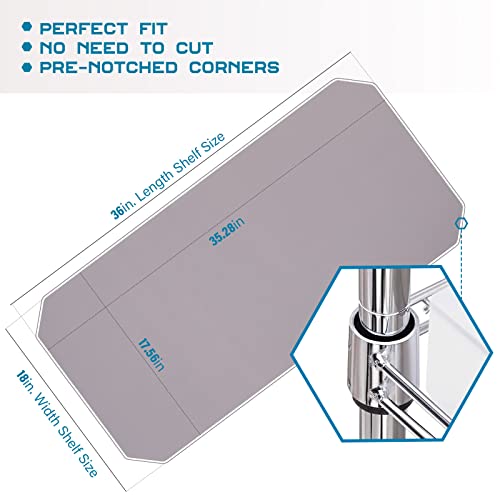 Image of BRIAN & DANY Wire Shelf Liner 18 inch X 36 inch, Heavy Duty Shelf Liners for Wire Shelving, Waterproof Protector Mats, Set of 4, Charcoal