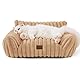 BEDSURE Katzenbett groß orthopädisches Katzensofa - 61x46x25cm Hundesofa kleine Hunde waschbar Katzencouch, rutschfeste Katzenbett flauschig, Kamel
