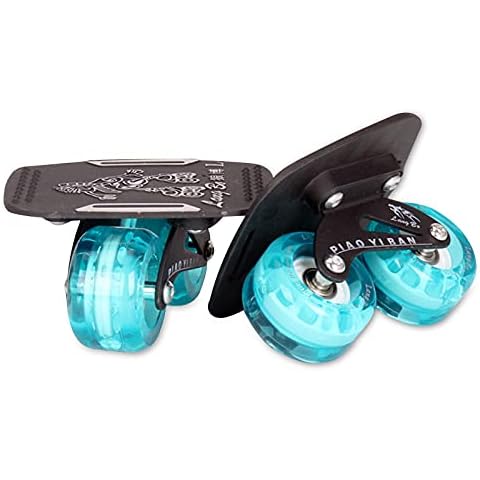 LIONCIANO Drift Board Adult Split Skateboard Freeline Skates Children Beginners Portable Roller Skateboard With ABEC 7 Bearings And 70mm PU Wheels(Ordinary Board Surface, Blue Flashing Wheel) Cover