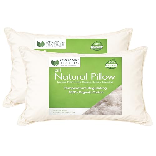Organic Cotton Bed Pillow with Organic Cotton Casing - (Travel), 2-Pk