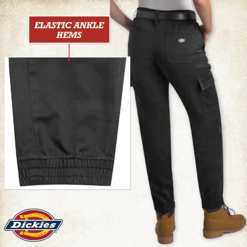 Image of Dickies Womens High Rise Cotton Twill Cargo Joggers Elastic Ankle
