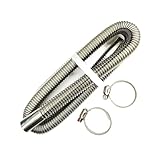 Manguera De VentilacióN Tubo De Escape para Calentador De Aire De Coche, 120cm, 2 Abrazaderas, Tubo De Manguera De Escape De Combustible De Acero Inoxidable para Calentador Manguera Escape
