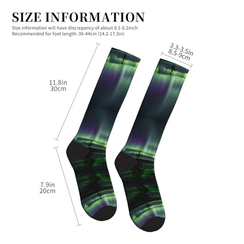 Dark Northern Lights Print Compression Socks,Compression Ankle Support Socks,For Men Women Running Athletic4
