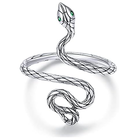 Snake Ring Adjustable Rings Animal Rings Dainty Rose Wing Airplane Ring Gift for Women Girls 925 Sterling Silver Rings Gothic Vintage Jewelry for Women, Precious Metal, Cubic Zirconia Cover