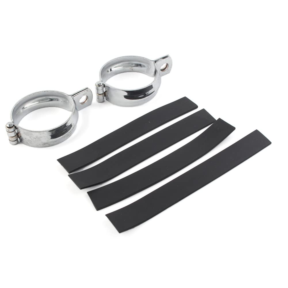 Cninba13 Modified Turn Signal Light Indicator Mount Bracket Front Fork Clamps Holder Metal for motorcyle with 52MM-60MM fork Tube, 2pcs Chrome