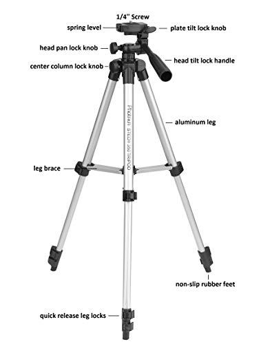 Image of Photron STEDY 350 Tripod with Mobile Holder for Smart Phone, Compact Camera, Mobile Phone | Maximum Operating Height: 1050mm | Weight Load Capacity: 2kg | 4-Tube Section, Case Included [NOT for DSLR]