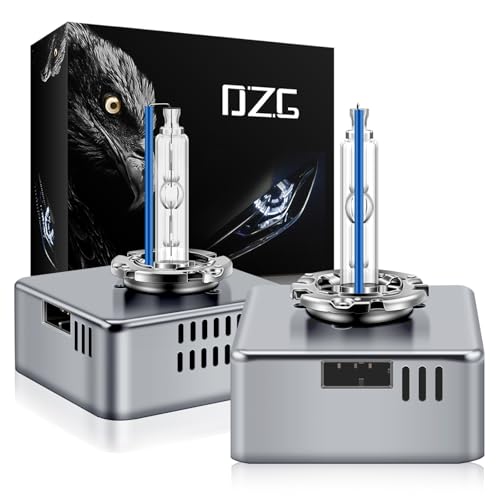 DZG D5S Xenon Headlight Bulbs 8000K Cool White 25W Metal Base Xenon Replacement High Low Beam Bulb, Pack of 2