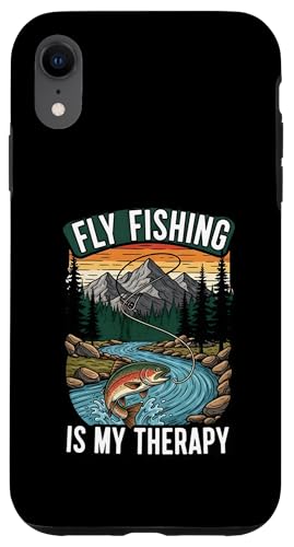 Fly Fishing Is My Therapy Trout Fisherman Angler Nature �X�}�z�P�[�X iPhone XR �p